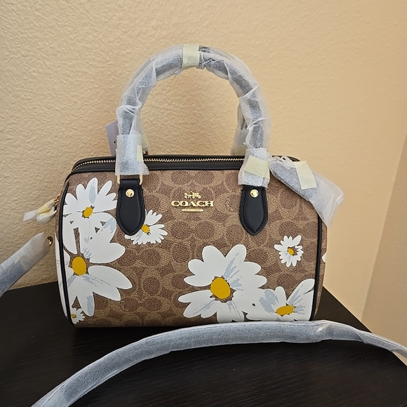 Coach Rowan Satchel In Signature Canvas With Floral Print - Picture 6 of 14
